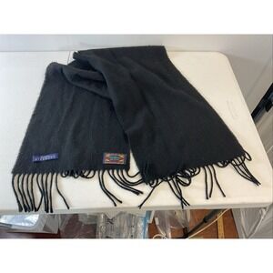 Vtg Givenchy Monsieur Cashmelle Black  Scarf Wool Blend Made Italy Classic